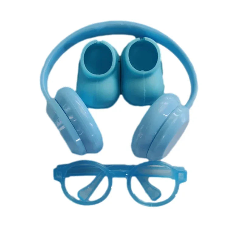 DIY Accessories for Labubu V1 V2 Shoes — Stylish Plastic Headphone Set & Plush Doll Decoration Gift (No Lenses)