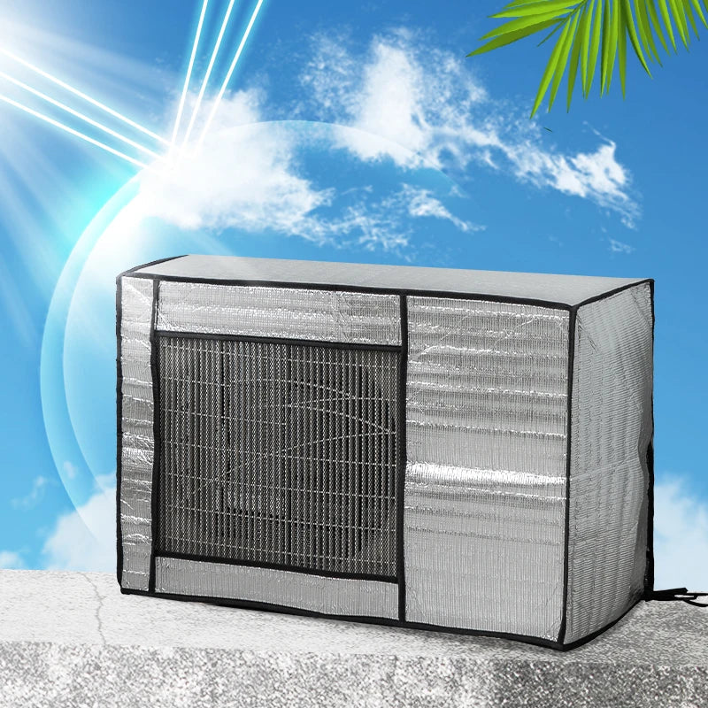Portable Aluminum Foil Air Conditioner Cover - Multiple Size Options for Household Use - Dust, Sun, and Waterproof Protection