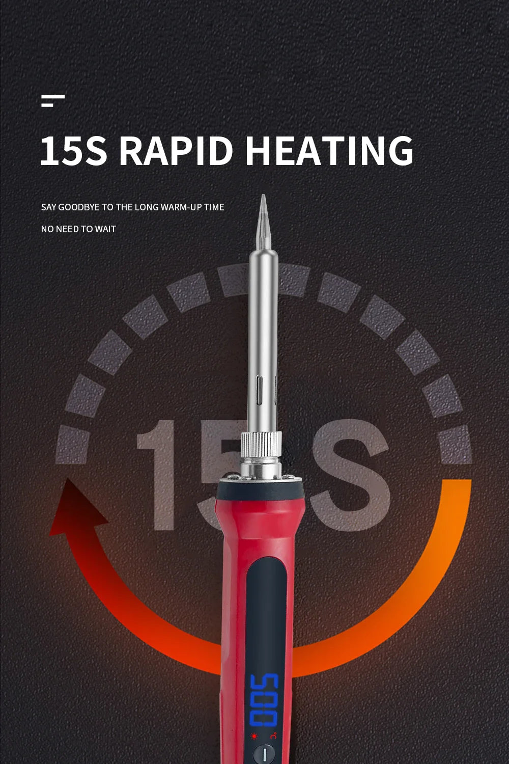 80W Soldering Iron Kit – Adjustable Temperature with LCD, Ceramic Heater, Soldering Tips & Tweezers