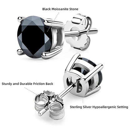 Real Moissanite Diamond Stud Earrings 0.1–3CT – S925 Silver, Platinum Plated Wedding & Bridal Jewelry, GRA Certified