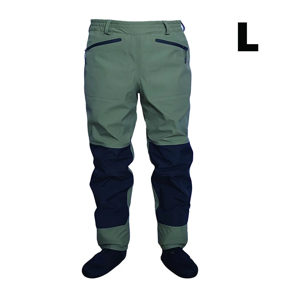 3 Layer Breathable Waterproof Fly Fishing Waist Waders – Stockingfoot High Pant Waders for Duck Hunting & Wading