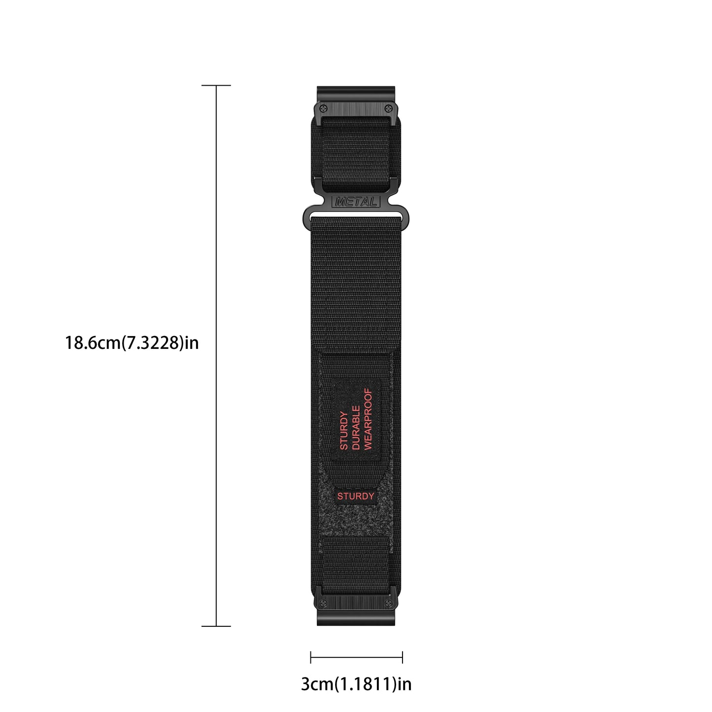 QuickFit Velcro Nylon Watch Band Strap – 20mm/22mm/26mm Compatible with Garmin Fenix 8E, Fenix 7/6 Pro, Epix 2 Pro & Forerunner 955/965 Replacement Strap