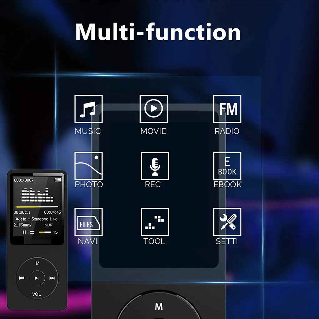 Portable Pocket MP3 Player with USB Charging, Digital Display Screen - Ideal for Sports, Running, Walking, and Lossless Music Playback