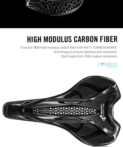 RYET Carbon 3D Printed Bike Saddle – Ultralight 175g Seat for Men & Women Road, MTB, Gravel, Triathlon Cycling