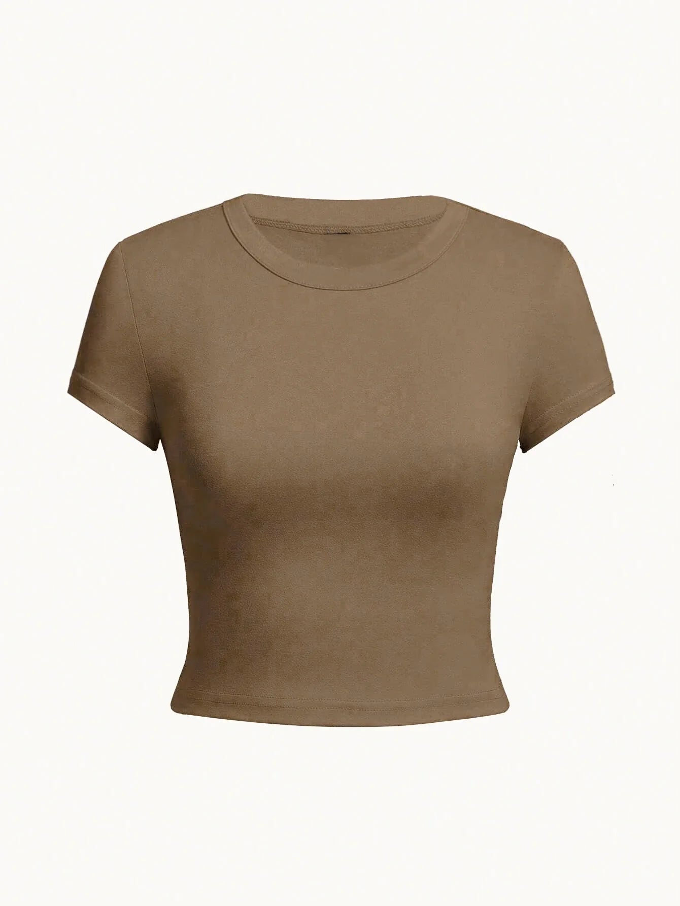 Y2K Women’s Solid Cotton Crop Top – Short Sleeve, High-Elastic O-Neck T-Shirt for Summer Streetwear & Sporty Fashion