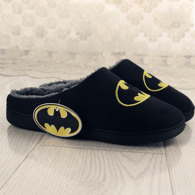 Batman Winter Slippers for Women & Men – Warm Plush, Non-Slip Indoor Floor Slides, Cartoon Anime DC Cotton Slippers for Couples