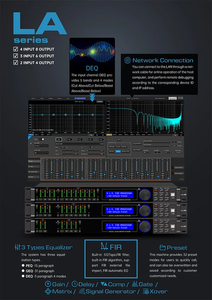 Paulkitson LA Series Digital Audio Processor - 192KHz 64-Bit DSP with FIR Speaker Management System