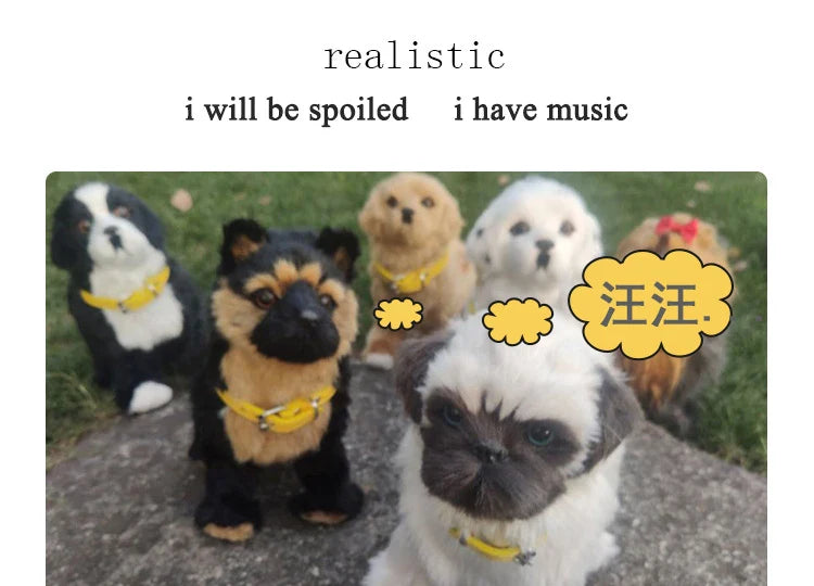 Simulation Electric Pet Dog Toy - Voice Control, Walking & Nodding Plush Robot with Music for Kids