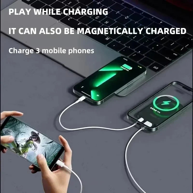 Lenovo 100000mAh Magnetic Power Bank - Wireless Fast Charger Portable Battery Pack for iPhone, Samsung & Xiaomi