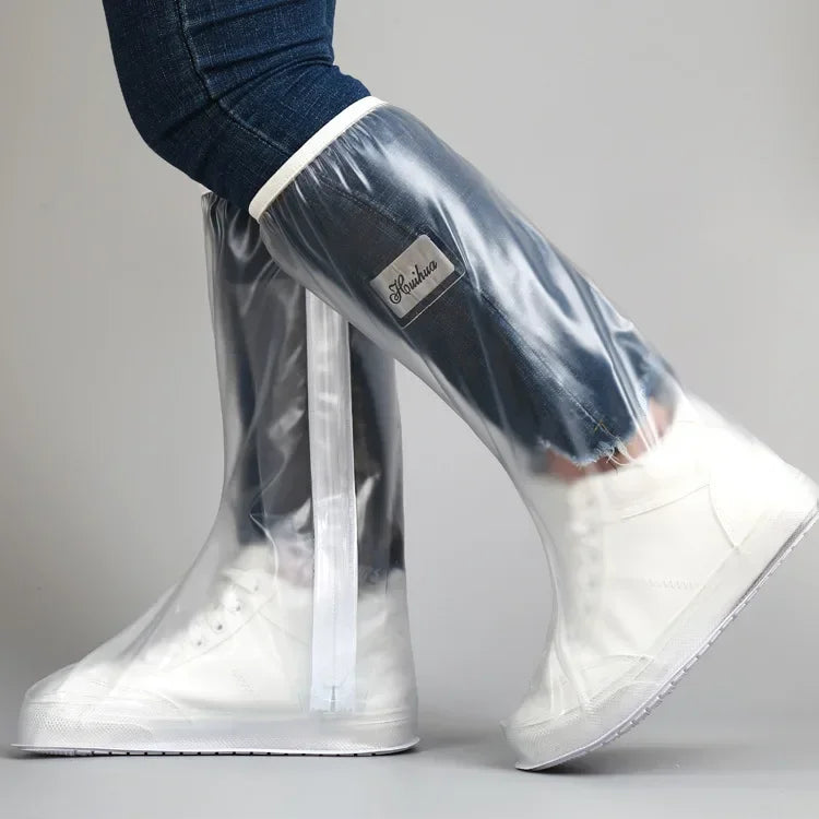 Men's & Women's High Tube Waterproof Shoe Covers – Durable, Dirtproof with Thickened Sole & Pressed Rain Edge