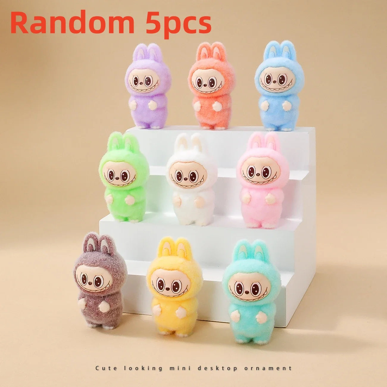 10pcs Babythree Rabbit Anime Flocked Action Figures Decorative Pendant Kawaii Desktop Dolls Toy Gifts