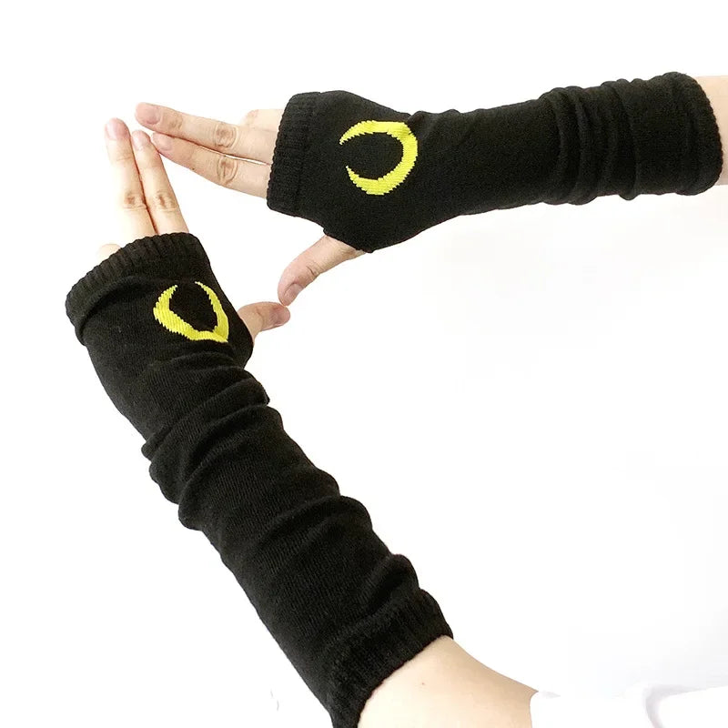 Warm Knitted Long Fingerless Gloves – Striped Elbow Mittens for Women, Fashion Christmas Gift