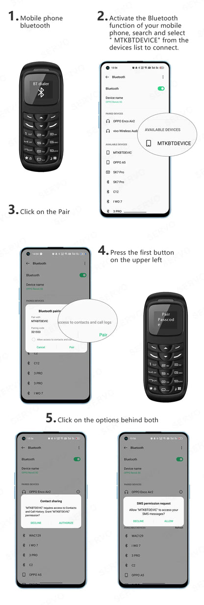 Unlocked Mini Mobile Phone – Bluetooth, Voice Changer, Automatic Call Recording, Magic Voice, Portable Cheap Cellphone