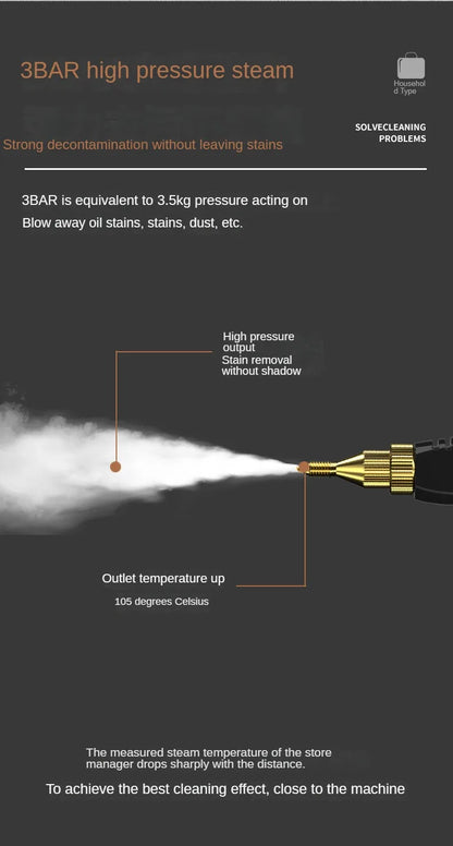 High-Temperature Steam Cleaner - Sterilization for Air Conditioning, Kitchen Hood, Home & Car, 110V US Plug / 220V EU Plug