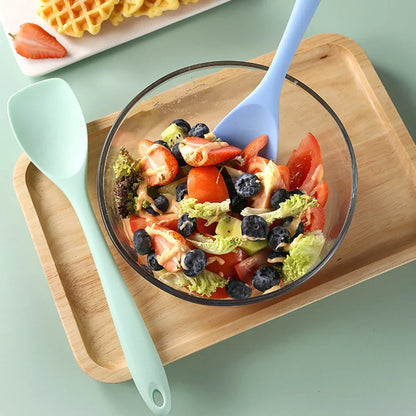 Silicone Flat Head Shovel – All-Inclusive Non-Stick Salad Spoon & Kitchen Spatula Utensil