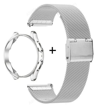 Samsung Galaxy Watch Case & Strap Set – Stainless Steel Band with Screen Protector for Watch 4/5/6, 40mm/44mm/45mm & Watch 5 Pro/6 Classic