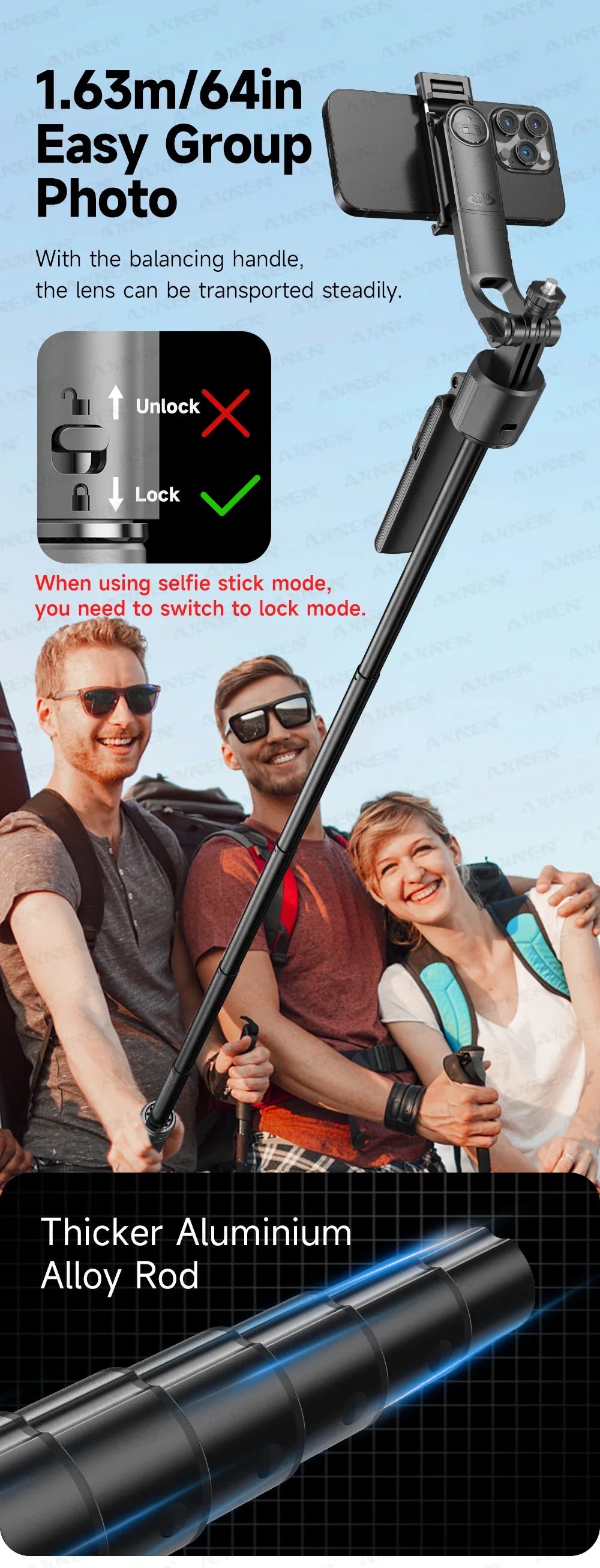 C17 AI Smart Gimbal Tripod – Foldable 360° Selfie Stick with Auto Face Tracking Quadruped Mobile Phone Holder