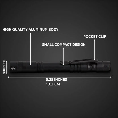 Pen Doctor Mini LED Flashlight - 13cm Portable White Light Torch for Dentists, Nurses, Camping, and Hiking Adventures