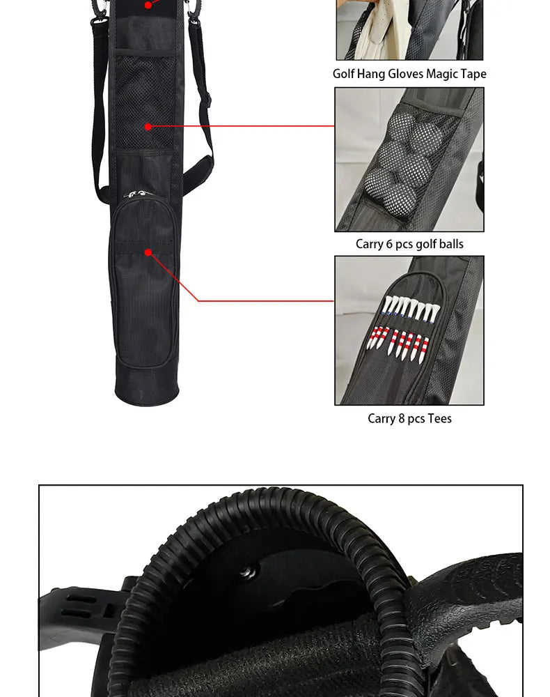 Lightweight Golf Club Bag with Bracket – Waterproof Golf Stand Carry Bag, Golf Gun Rack