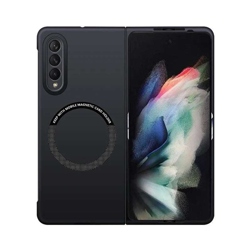 Ultra Thin Skin Feel Case for Samsung Galaxy Z Fold 3/4/5/6/7 – Magnetic Wireless Charging Compatible Fold Cover