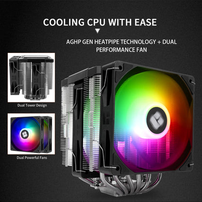 Thermalright Peerless Assassin 120 ARGB CPU Air Cooler – Digital Black Dual Tower High Performance Radiator for Intel LGA1851/1700/1200/115X & AMD AM4/AM5