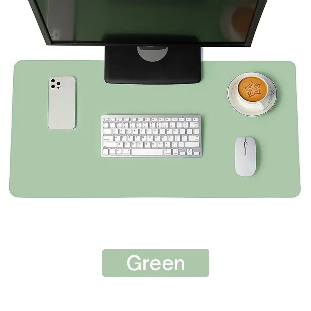 Large PU Leather Desk Protector Mat — Waterproof Non-Slip Mouse & Keyboard Pad