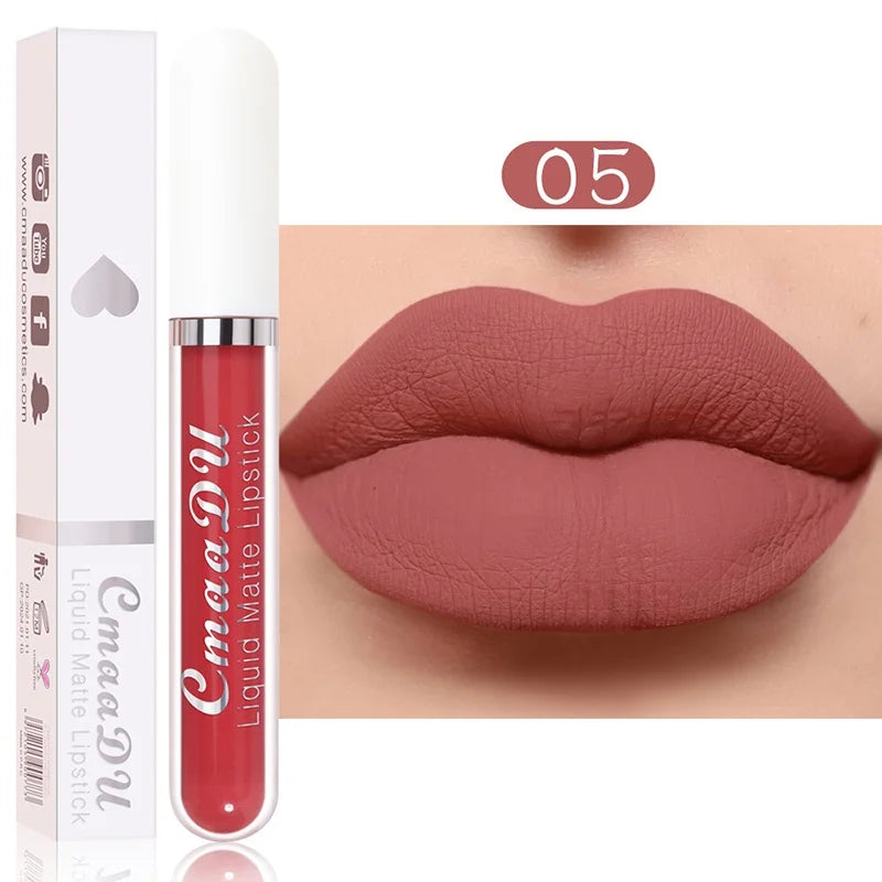 Sexy Long-Lasting Velvet Matte Lip Gloss – Waterproof, Non-Stick Red Liquid Lipstick for Women
