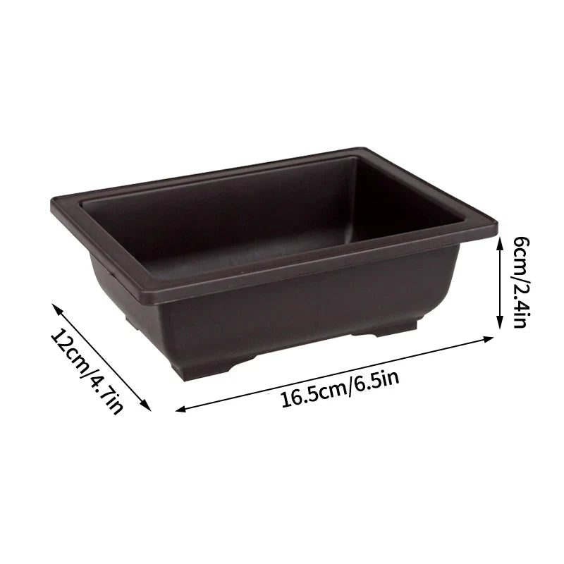 Purple Clay Succulent Plant Pots – Outdoor Garden Bonsai Planters, Rectangular & Square