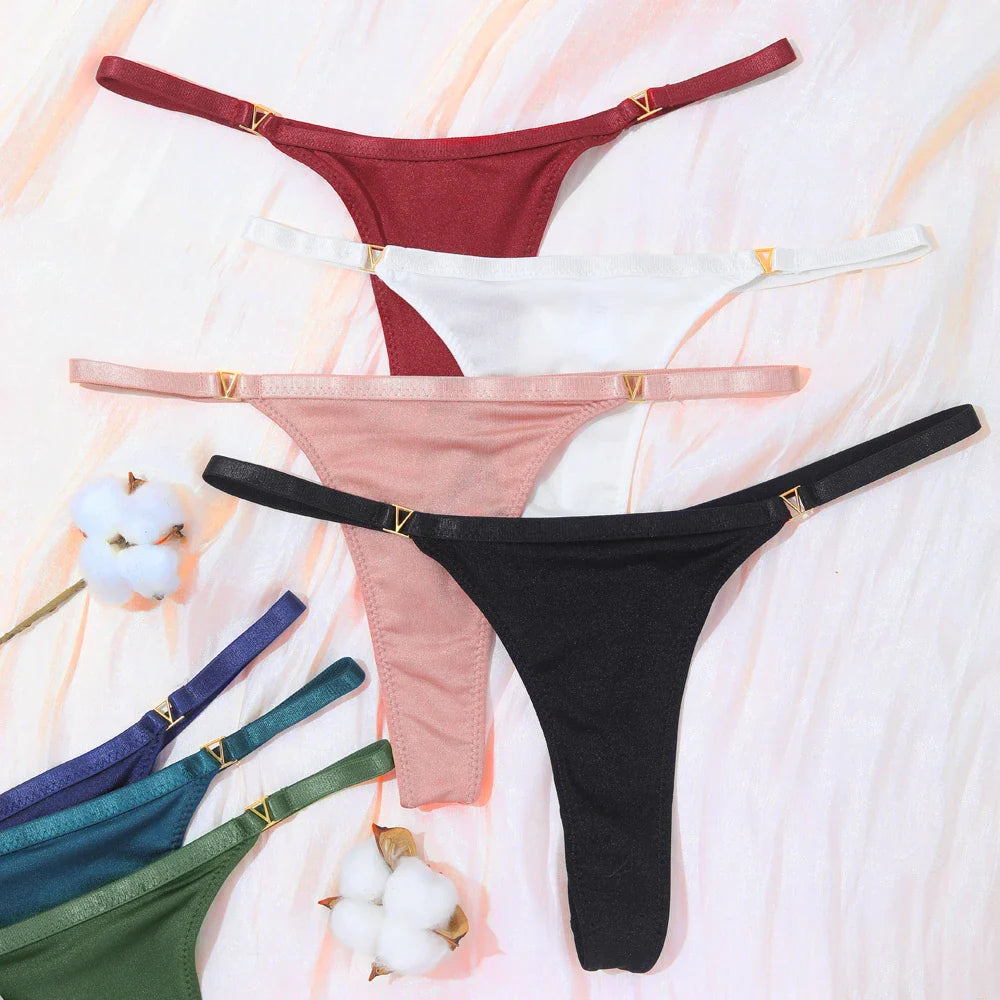 VKME Women’s Low Waist Cotton Thong Panties – Comfortable Sexy G-String Lingerie Underwear