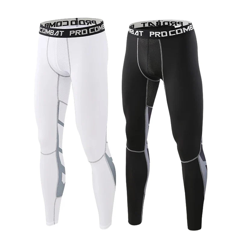 Versatile Performance Gear: Men's Lycra Compression Pants - Ideal for Cycling, Running, Basketball, Soccer - Elasticity Sweatpants for Fitness, Tights Legging Trousers with Rash Guard
