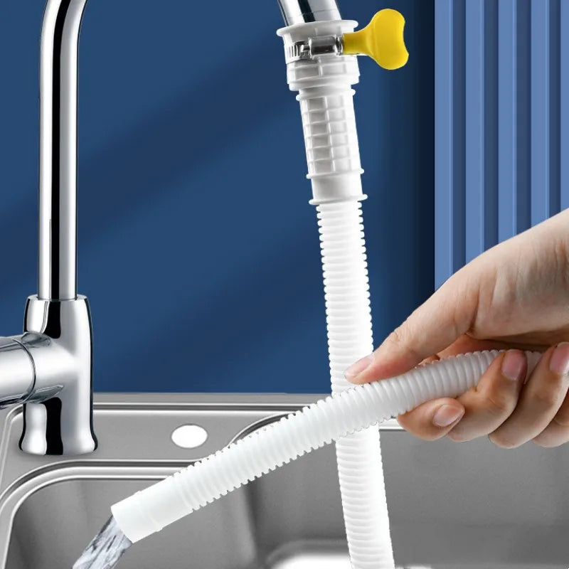 1–4M White Drain Hose Pipe — Extension Tube for Air Conditioner, Washing Machine & Kitchen Faucet