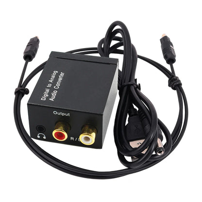 Digital to Analog Audio Converter — Coaxial & Optical Toslink to 3.5mm Jack for RCA SPDIF Stereo Amplifier