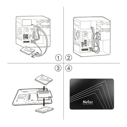 Netac 2.5'' SATA SSD – 128GB to 4TB Internal Solid State Drive for PC, SATA3 Hard Drive