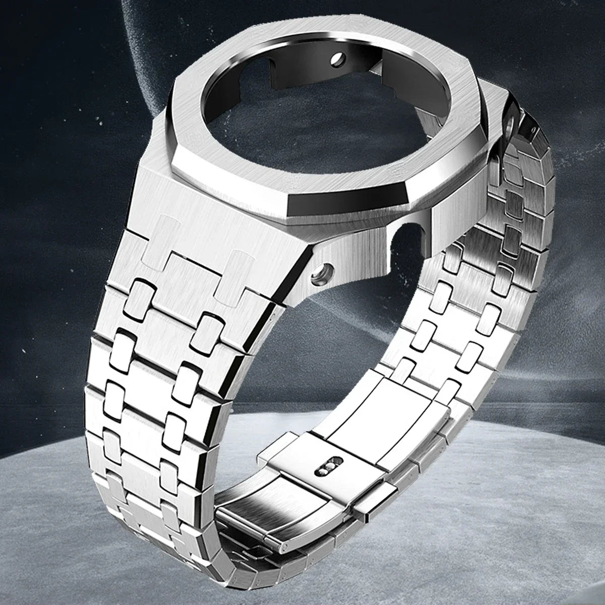 Gen4 Mod Kit for Casioak GA2100/2110 – Metal Bezel, Rubber Watch Case & Stainless Steel Strap