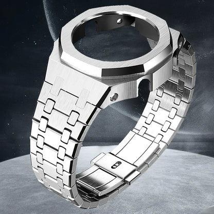 Gen4 Mod Kit for Casioak GA2100/2110 – Metal Bezel, Rubber Watch Case & Stainless Steel Strap