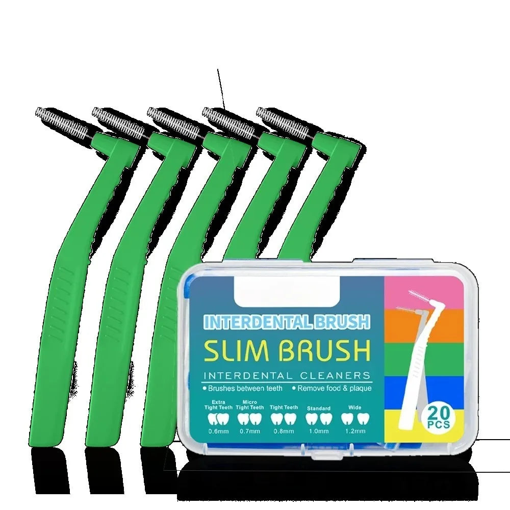20Pcs Interdental Brushes for Teeth Cleaning – Soft Mini Orthodontic Dental Care Tools with Protective Dust Covers for Daily Oral Hygiene