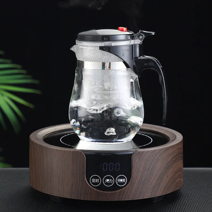 HMLOVE Heat-Resistant Glass Teapot – Puer Kettle Tea Infuser, Kung Fu Teaware Set, High Borosilicate Heatable Pot