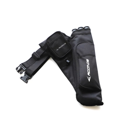 ACCMOS 3-Tube Arrow Quiver Pouch with Adjustable Belt — Recurve & Compound Bow Quiver for Hunting & Target Shooting