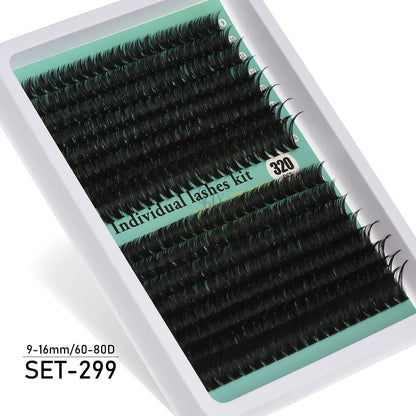 Individual Cluster Lashes – 20-100D Natural Look DIY Eyelash Extensions, 280pcs Mixed Tray Volume Lashes