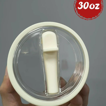30oz/40oz Tumbler Flip Straw Lid Replacement – Spill-Proof Reusable Cover for Quencher Cups