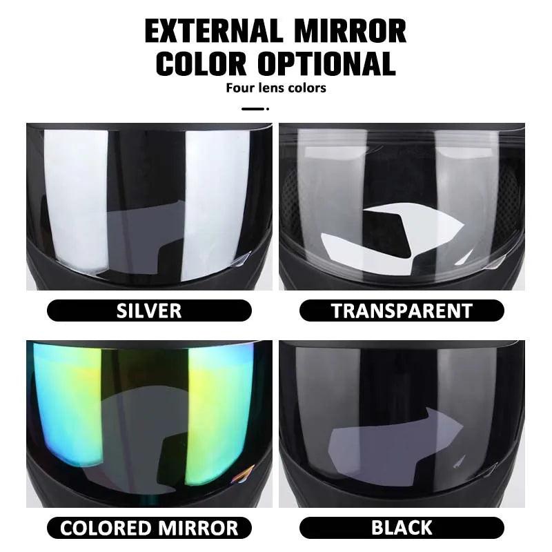2024 Unisex Modular Motorcycle Helmet – Full Face Flip-Up Dual Lens Racing Helmet for Men & Women