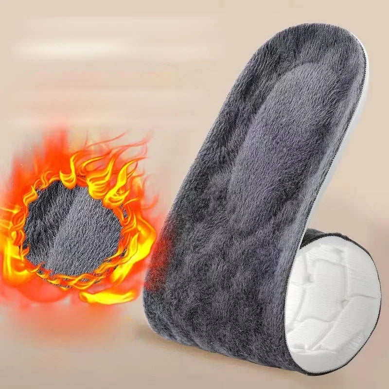 2PCS Self-Heating Thermal Insoles – Winter Warm Wool Memory Foam Shoe Pads for Men & Women Sports Shoes