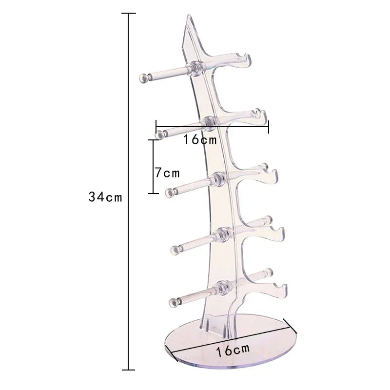 Sunglasses Display Holder – 5-Layer Clear Stand for Counters and Packaging