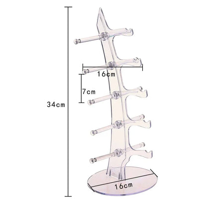 Sunglasses Display Holder – 5-Layer Clear Stand for Counters and Packaging