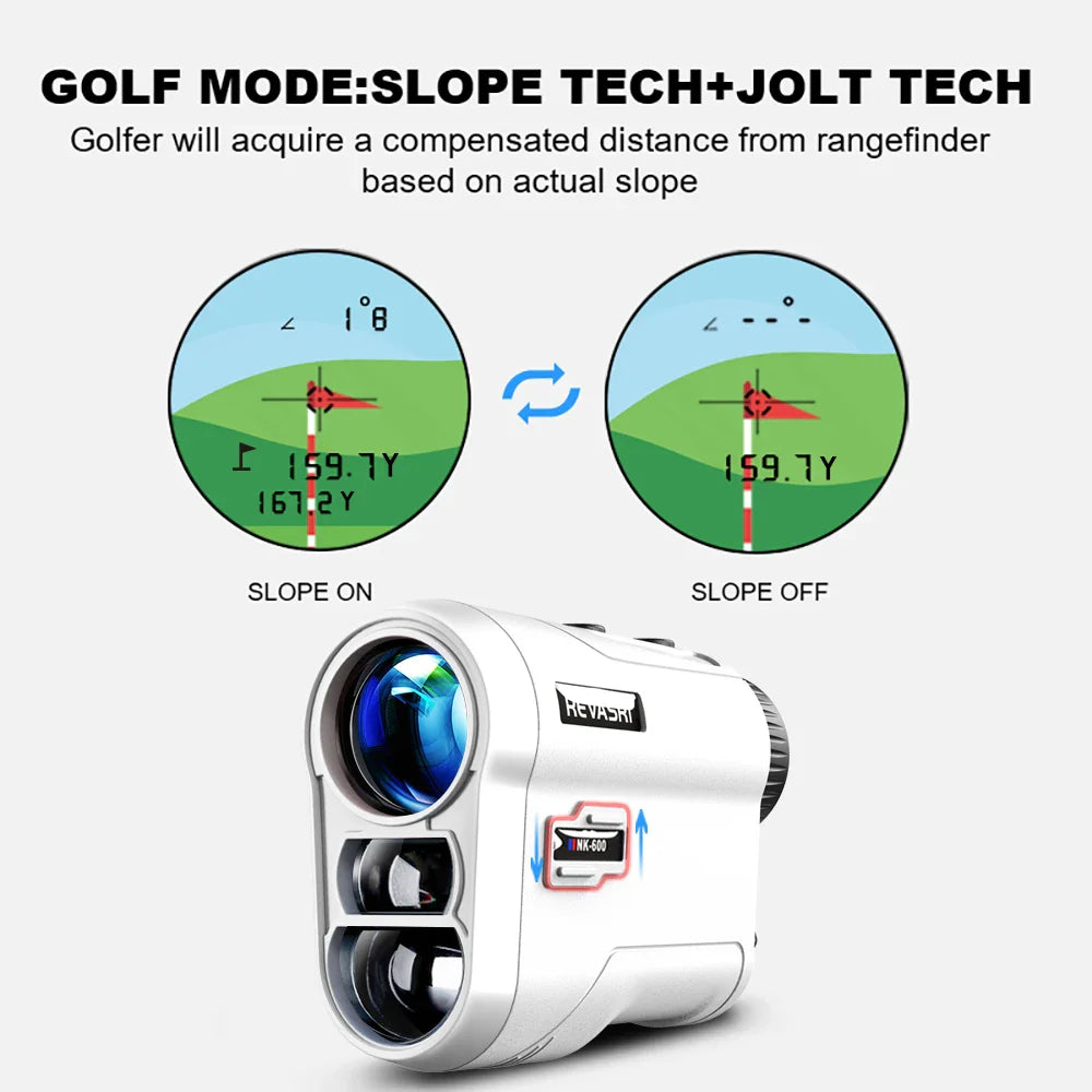 REVASRI Golf Laser Rangefinder – 600M Telescope with Flag-Lock, Slope Pin Distance Meter, 1000M Camouflage Hunting Monocular
