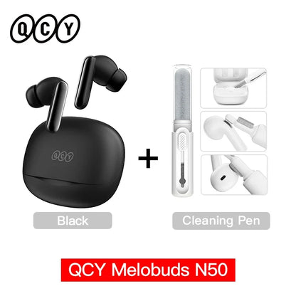 QCY Melobuds N50 ANC Wireless Earbuds - Bluetooth 5.4 Noise Cancelling Earphones with 6-Mic Clear Calls & Multipoint Connection
