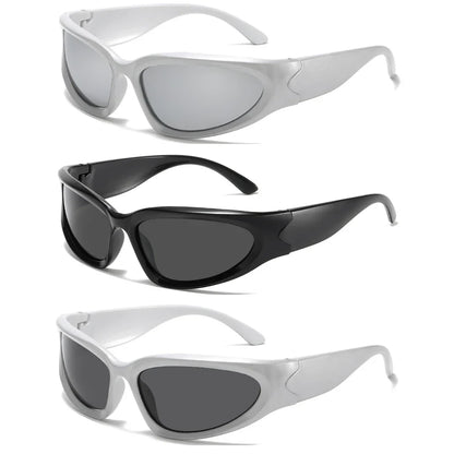 New Arrival Women’s and Men’s Punk Oval Sunglasses – Colorful Mirror Y2K Shades, Trendy Unique Sun Glasses