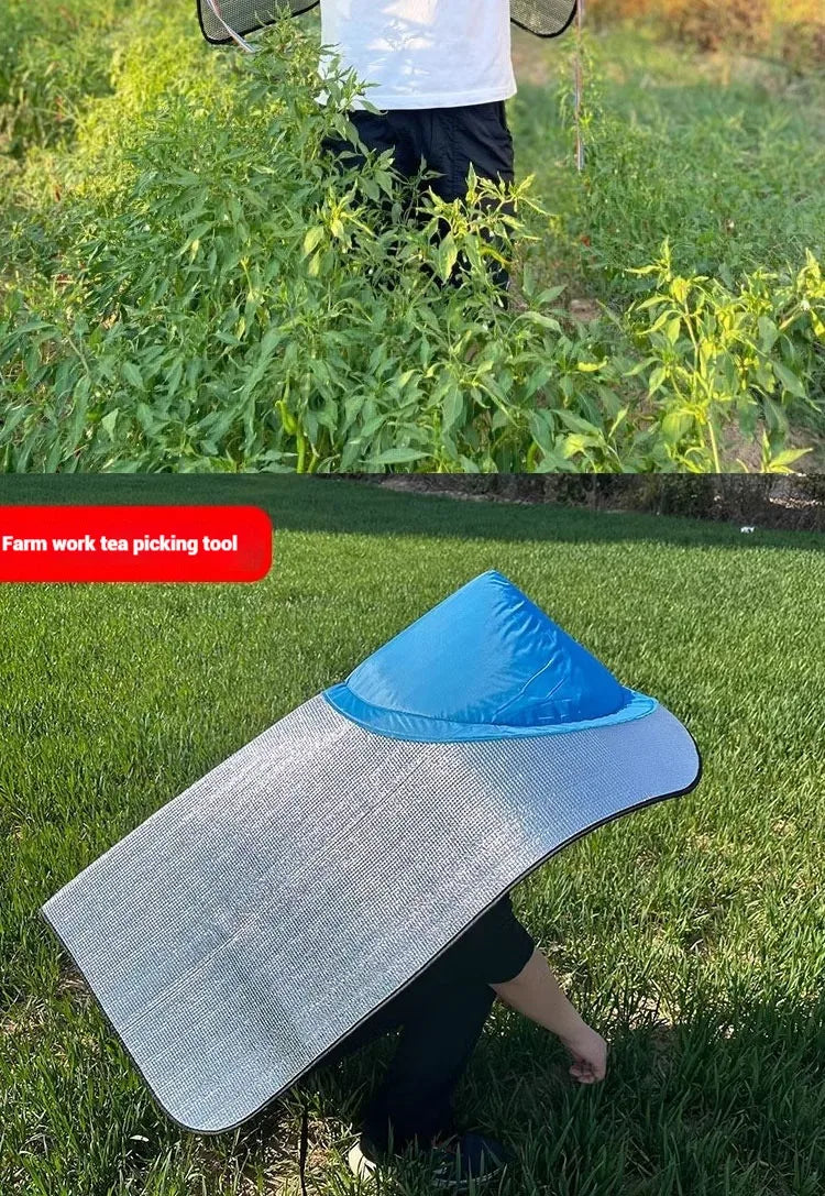 Sun & Rain Hooded Cape – Breathable UV Protection Wide Brim Hat with Neck Cover for Farming & Gardening