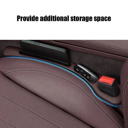 2PCS Universal Car Seat Gap Filler Organizer - PU Leather Waterproof Anti-Drop Storage Strip