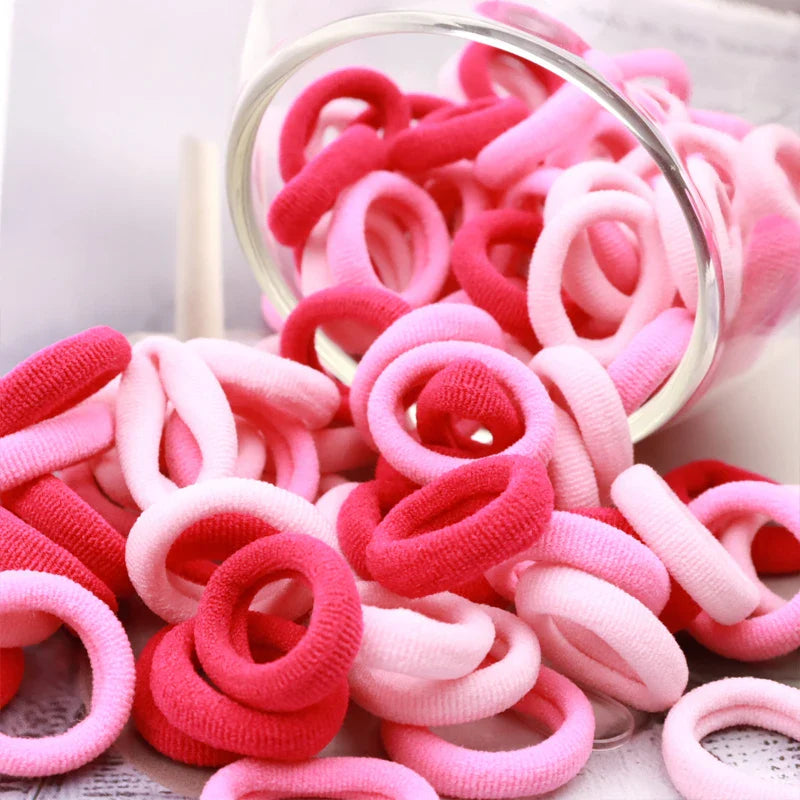100/200PCS Colorful Nylon Elastic Hair Bands – Small Ponytail Holders for Women & Girls Hair Accessories